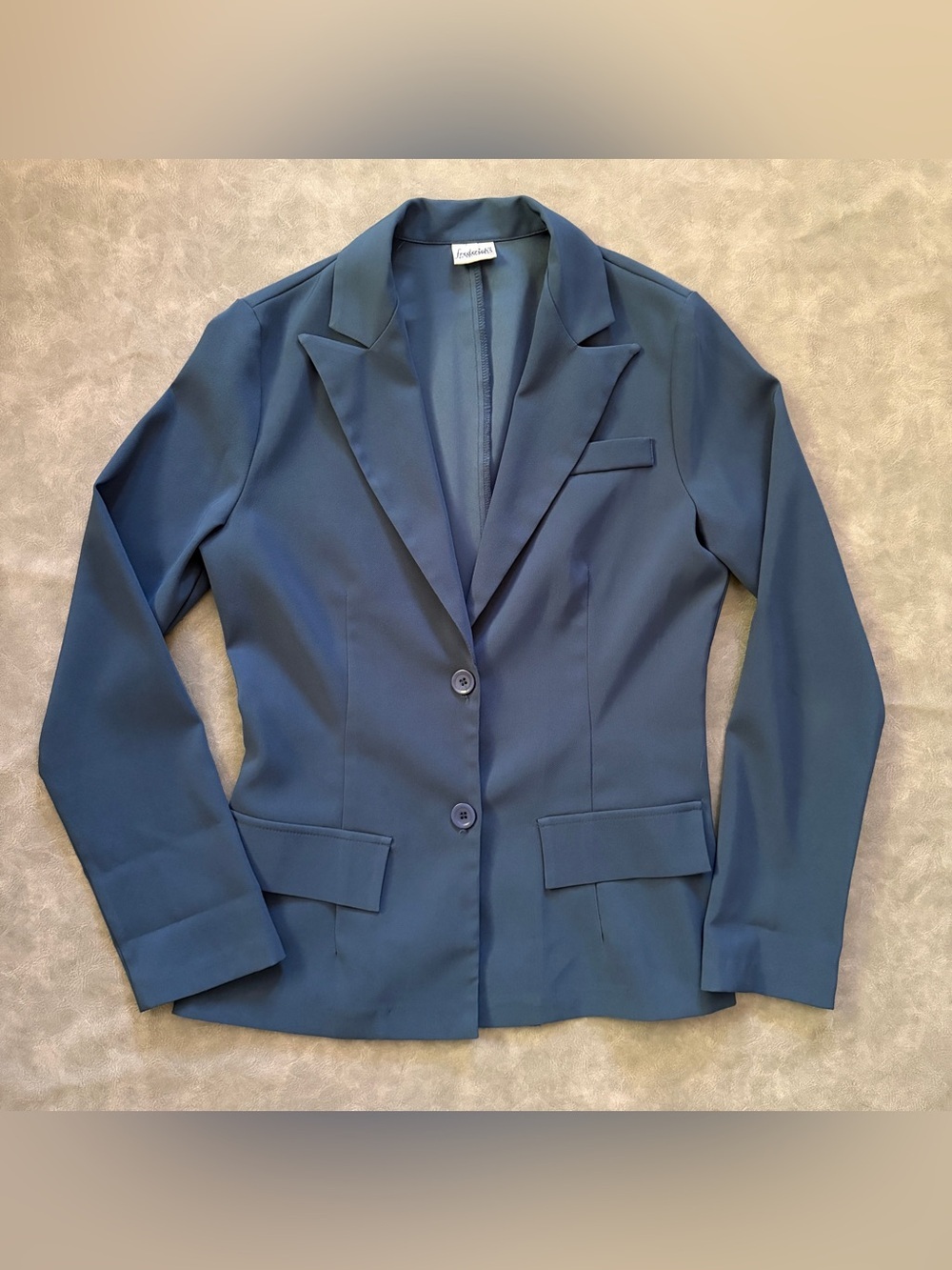vintage frederick's of hollywood blue blazer jacket | Y2K preppy corporate girl - Picture 5 of 10